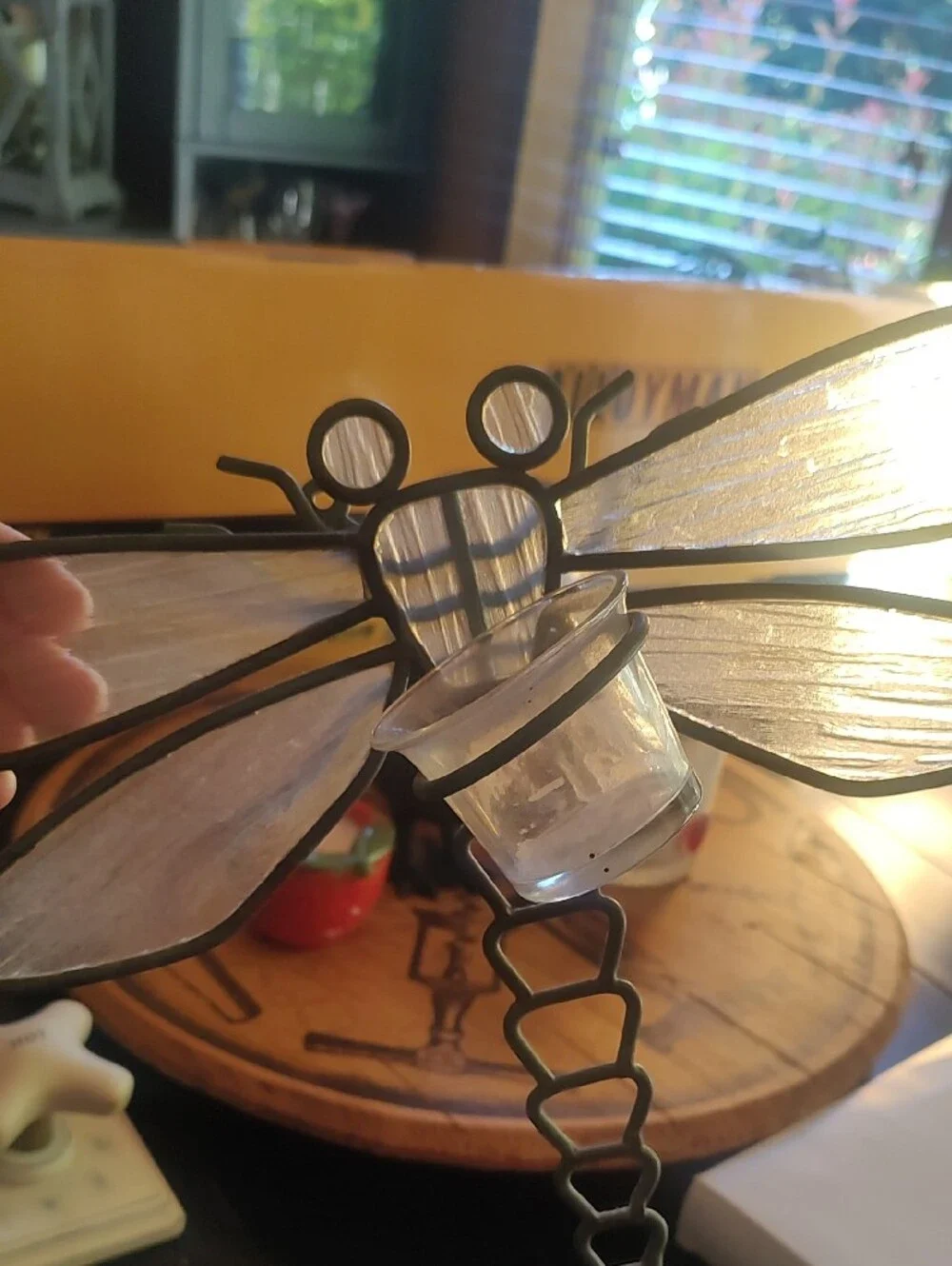 PartyLite Dragonfly Wall Candle Holders in Gray and Clear